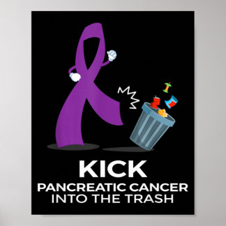 Poster Rubans violets pour la sensibilisation au cancer d