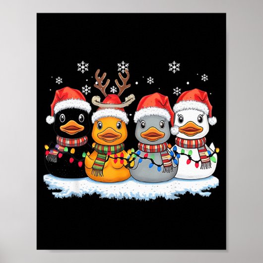 Poster Rubber Duck Squad Christmas Light Reindeer Crew Xm (Devant)