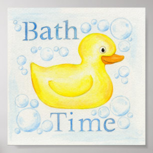 Poster Rubber Ducky Bathroom art print