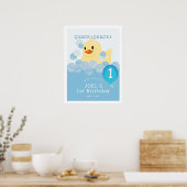 Poster Rubber Ducky Blue Boy 1er anniversaire Bienvenue (Cuisine)