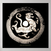 Rubbing de dragon chinois antique