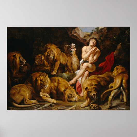 Poster Rubens - Daniel In Lions Den (Devant)