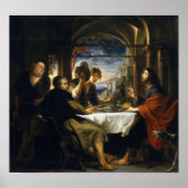 Poster Rubens - Dîner À Emmaus 1638 (Devant)
