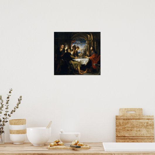 Poster Rubens - Dîner À Emmaus 1638 (Cuisine)