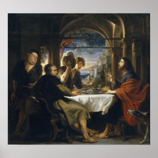 Poster Rubens - Dîner À Emmaus, 1638 (Devant)