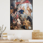 Poster Rubens - Vierge et enfant avec saints (Cuisine)
