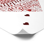 Poster Ruby 40th Mariage Anniversaire Word Art Imprimer (Coin)