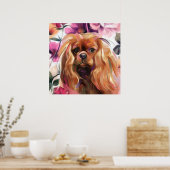 Poster 'Ruby' Cavalier chien art imprimé sur papier | gra (Cuisine)