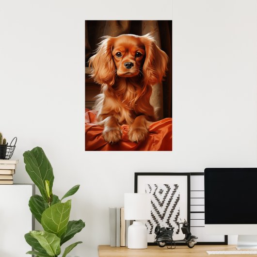 Poster Ruby Cavalier King Charles Spaniel (Bureau à domicile)