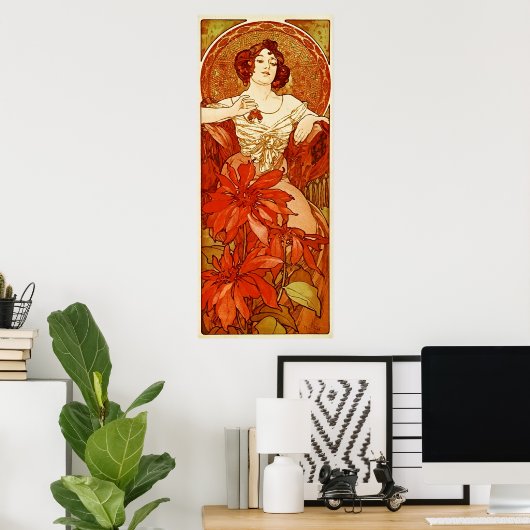 Poster Ruby Illustration d'Alphonse Mucha (Bureau à domicile)