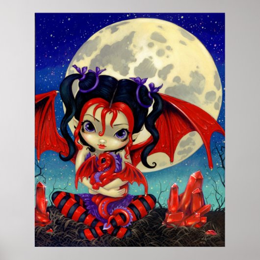 Poster Ruby Moon ART IMPRIMER Ruby Dragonale Dragon Fée (Devant)