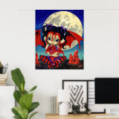 Poster Ruby Moon ART IMPRIMER Ruby Dragonale Dragon Fée (Bureau à domicile)
