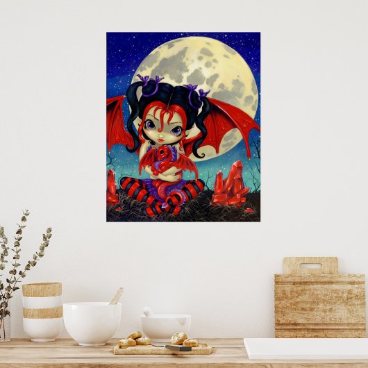 Poster Ruby Moon ART IMPRIMER Ruby Dragonale Dragon Fée (Cuisine)