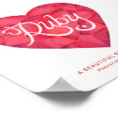 Poster Ruby nom signifiant aquarelle coeur rouge gemme (Coin)