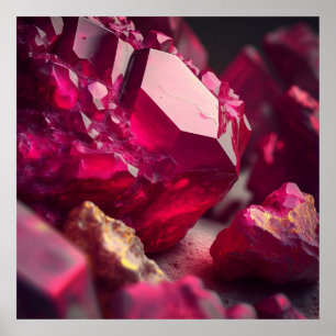 Poster Ruby Ore Macro - Magnifique Dépôt En Marbre