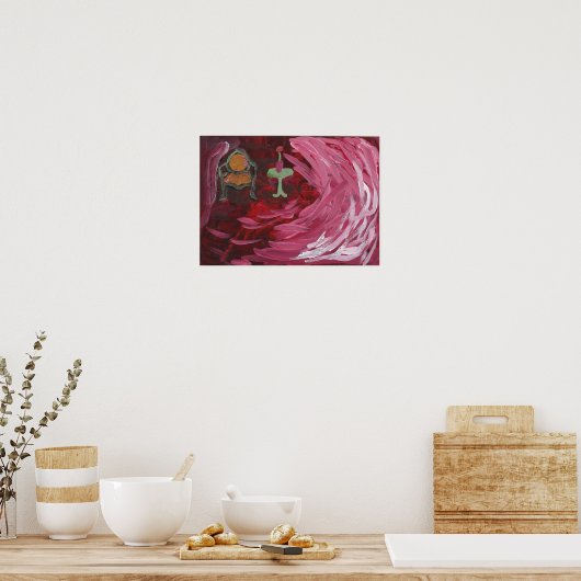 Poster Ruby Red Peinture multimédia mixte (Cuisine)