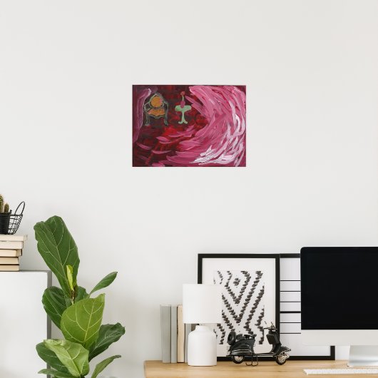 Poster Ruby Red Peinture multimédia mixte (Bureau à domicile)