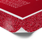 Poster Ruby Red & Stylish Gem Mariage Seating Chart (Coin)