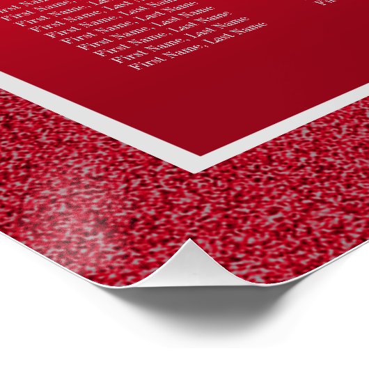 Poster Ruby Red & Stylish Gem Mariage Seating Chart (Coin)