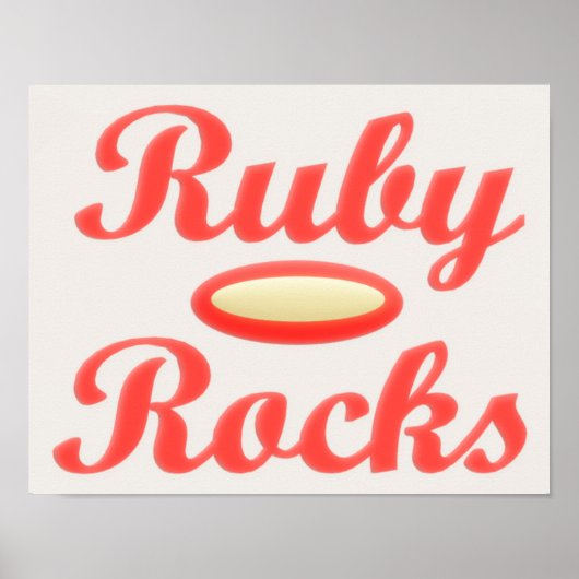 Poster Ruby Rocks design rouge et crème moelleuse (Devant)