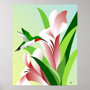 Poster Ruby-throated Hummingbird