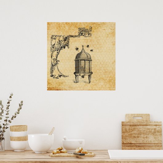 Poster ruche vintage. (Cuisine)