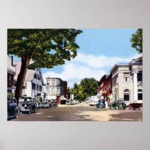 Poster Rue de central de Woodstock Vermont