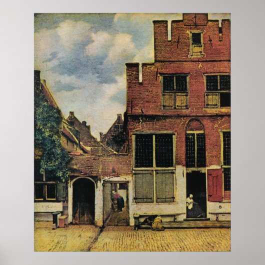 Poster Rue de Johannes Vermeer à Delft (vers 1660) (Devant)