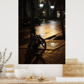 Poster Rue de la ville la nuit (Cuisine)