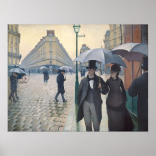 Poster Rue de Paris ; Jour pluvieux