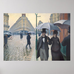 Poster Rue de Paris, temps de pluie by Gustave Caillebott