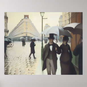 Poster Rue de Paris, temps de pluie de Caillebotte