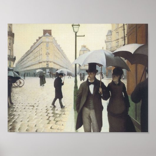Poster Rue de Paris, temps de pluie de Caillebotte (Devant)