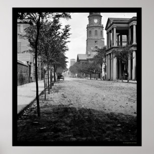 Poster Rue de réunion à Charleston, Sc 1865