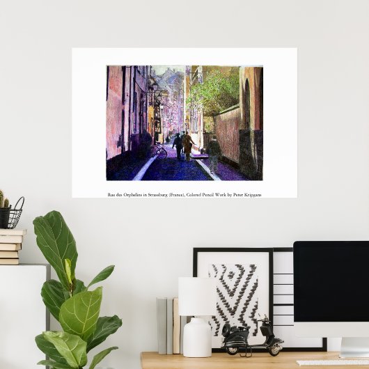 Poster Rue des Orphelins, Strasbourg (France) (Bureau à domicile)