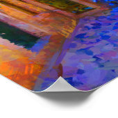 Poster Rue étroite à Taormina Italie Jaune violet Art (Coin)