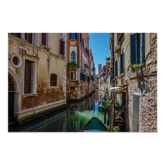 Poster Rue étroite avec canal à Venise (Devant)