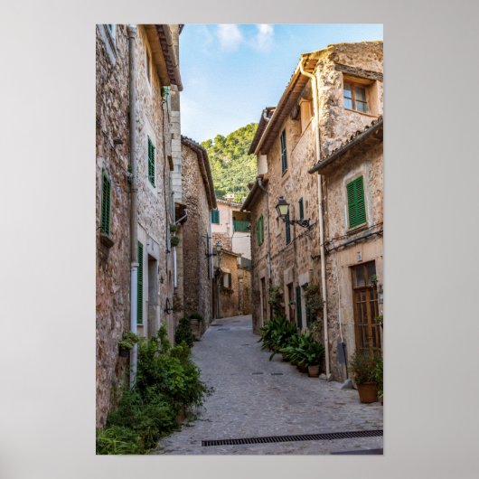 Poster Rue étroite dans le village de Valldemossa - Mallo (Devant)
