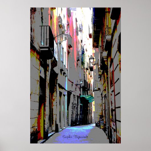 Poster rue européenne psychédélique Imprimer (Devant)