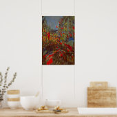 Poster Rue Montorgueil avec drapeaux par Claude Monet (Cuisine)