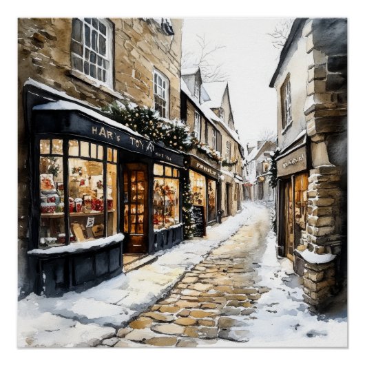 Poster Rue pavée de Noël (Devant)