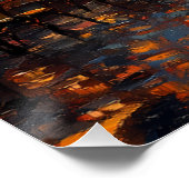 Poster Rue Rainy Cobblestone à Paris (Coin)