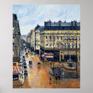 Poster Rue Saint-Honoré dans l'après-midi Camille Pissarr