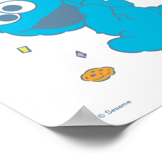 Poster Rue Sésame | Baby Shower Cookie Monster (Coin)