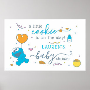 Poster Rue Sésame Baby Shower Cookie Monster
