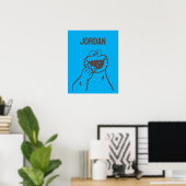 Poster Rue Sésame | Cookies Monster Bright | Ajouter un n (Bureau à domicile)