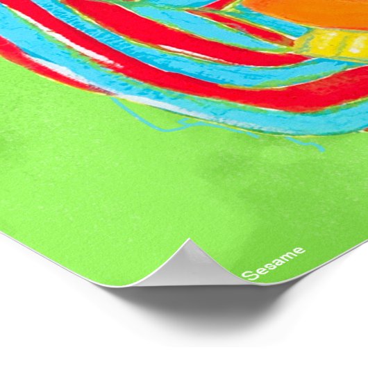 Poster Rue Sésame | Ernie avec Duckie en caoutchouc (Coin)