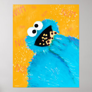 Poster Rue Sésame Nom Nom Nom Cookie Monster