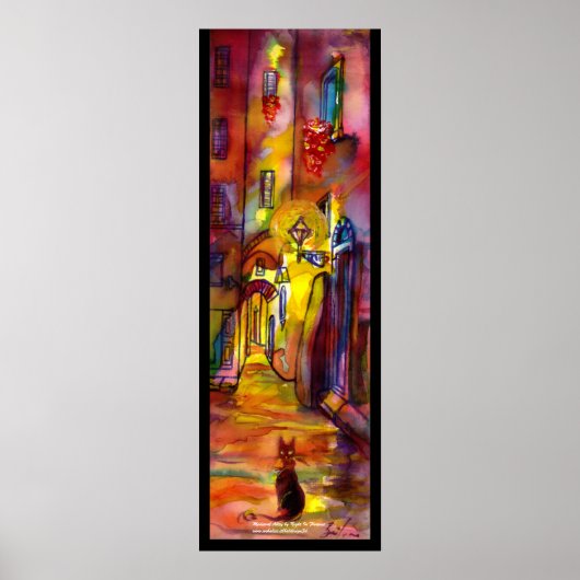 Poster Ruelle médiévale de nuit à Florence (Devant)