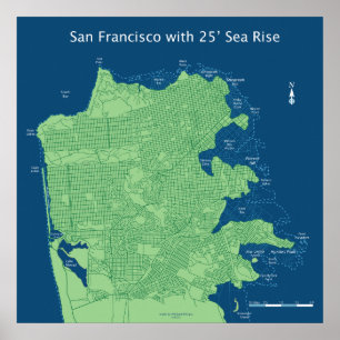 Poster Rues de San Francisco avec élévation de niveau de